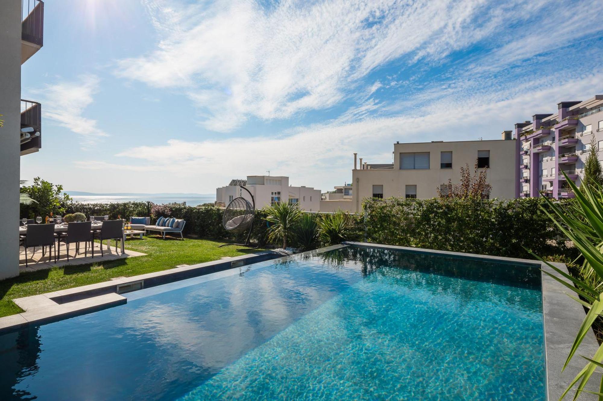 New Luxury With Private Heated Pool And Amazing Garden With Seaview Apartment